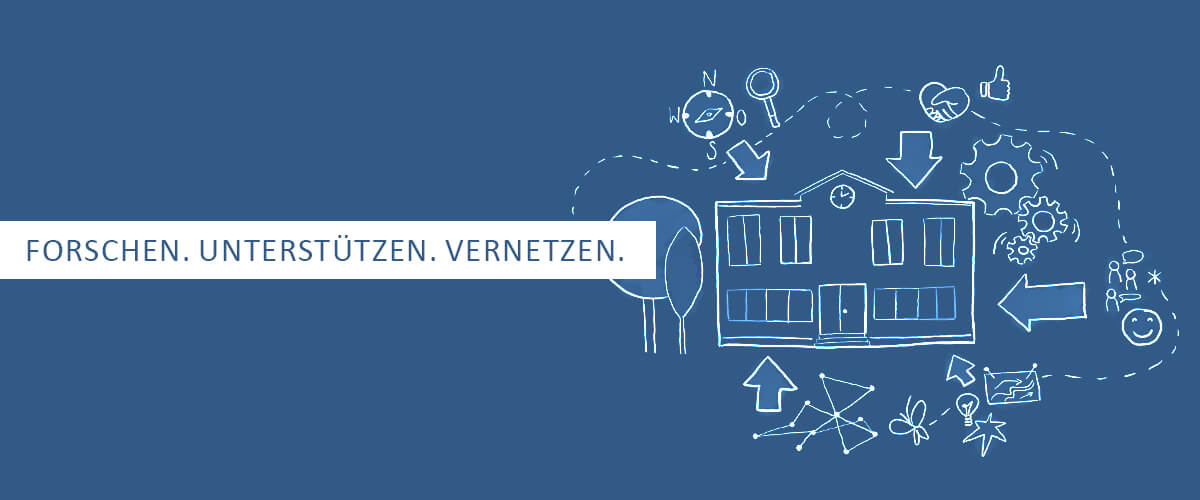 Eine Schule mit vielen verschiedenen Bereichen und Prozessen in Wechselwirkung mit LemaS