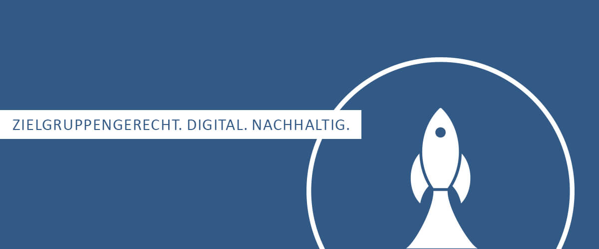 Eine startende Rakete die den Fortschritt und die Digitalisierung visualisiert