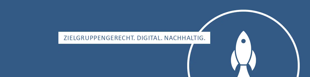 Eine startende Rakete die den Fortschritt und die Digitalisierung visualisiert