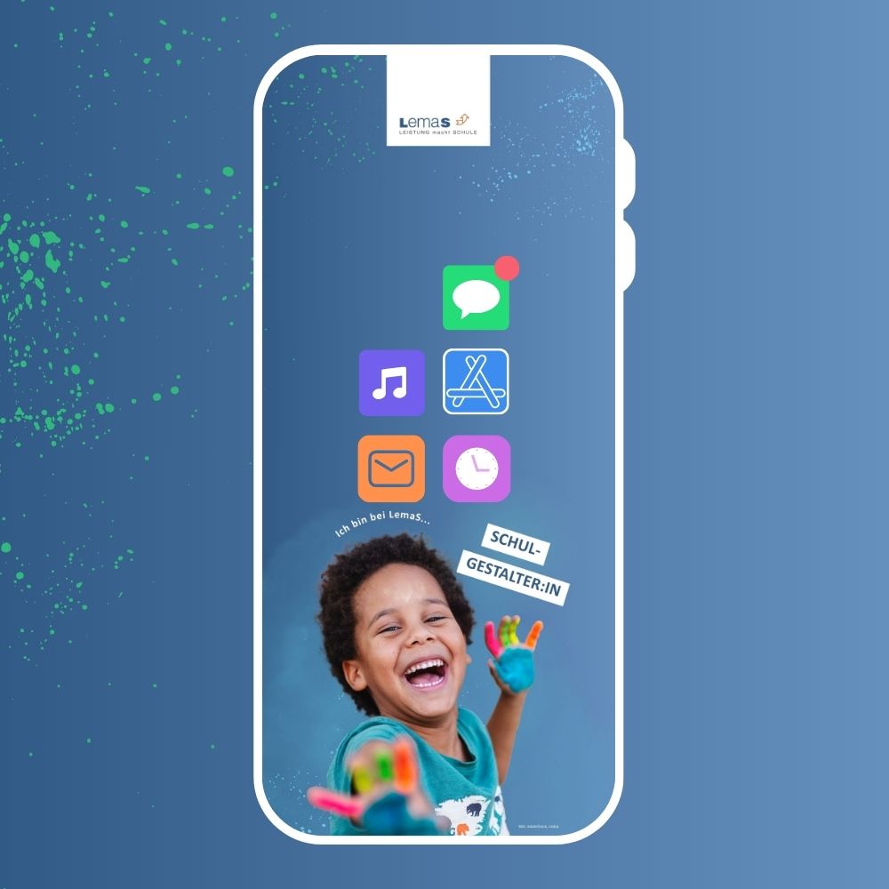 Mockup Phone Hintergrund Schulgestalter:in