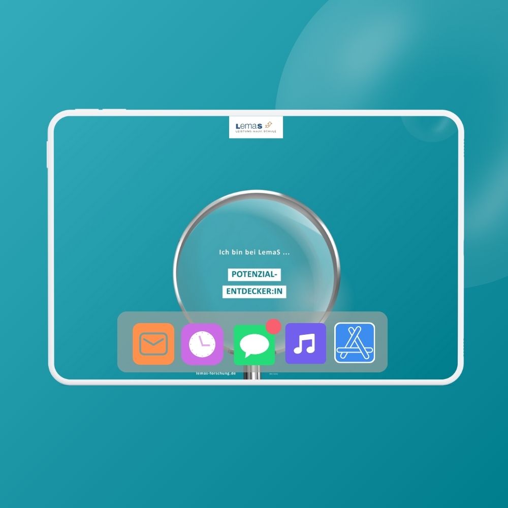 LemaS Tablet Mockup Potenzialentdecker:in (Text) Mockup Tablet Hintergrund Potenzialentdecker:in (Text)