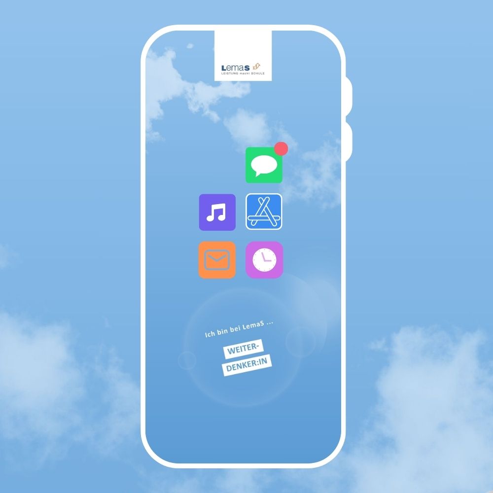 LemaS Phone Mockup Weiterdenker:in (Text) Mockup Phone Hintergrund Weiterdenker:in (Text)