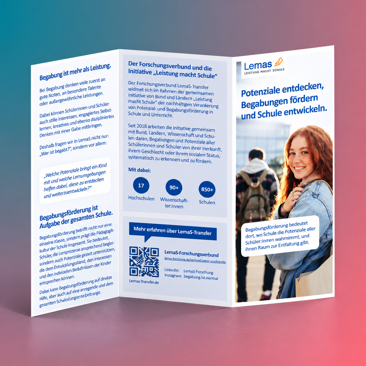LemaS-Broschüre Flyer LemaS-transfer Leistung macht Schule